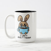 Kan niet volwassen vandaag Bunny | Coffee Lover Mo Tweekleurige Koffiemok (Links)