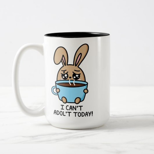 Kan niet volwassen vandaag Bunny | Coffee Lover Mo Tweekleurige Koffiemok (Links)