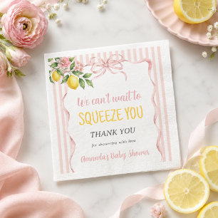 Kan niet wachten om Florale Citroen Baby Shower te Servet