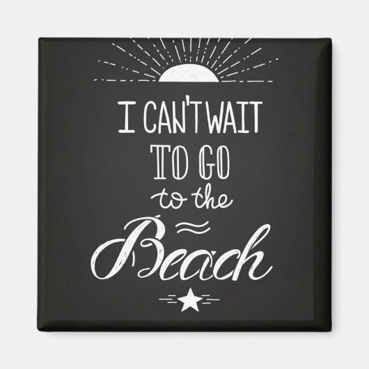 Kan niet wachten om naar het strand te gaan magneet (Voorkant)