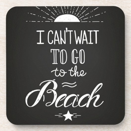 Kan niet wachten om naar het strand te gaan onderzetter (Voorkant)