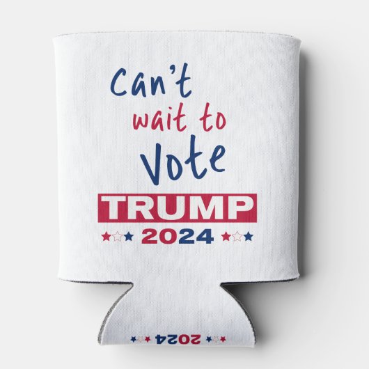 Kan niet wachten om te stemmen TRUMP 2024 Blikjeskoeler (Achterkant)