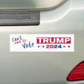 Kan niet wachten om te stemmen TRUMP 2024 Bumpersticker (Op auto)