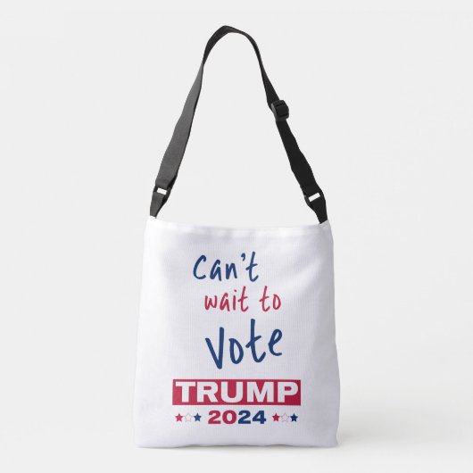 Kan niet wachten om te stemmen TRUMP 2024 Crossbody Tas (Achterkant)