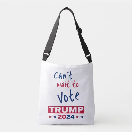 Kan niet wachten om te stemmen TRUMP 2024 Crossbody Tas (Voorkant)