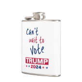 Kan niet wachten om te stemmen TRUMP 2024 Heupfles (Links)