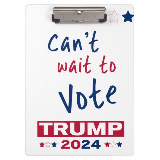 Kan niet wachten om te stemmen TRUMP 2024 Klembord (Voorkant)