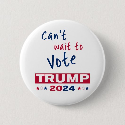 Kan niet wachten om te stemmen TRUMP 2024 Ronde Button 5,7 Cm (Voorkant)