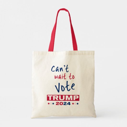 Kan niet wachten om te stemmen TRUMP 2024 Tote Bag (Achterkant)