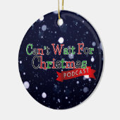 Kan niet wachten op de kerstpooie keramisch ornament (Links)