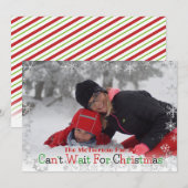 Kan niet wachten op kerst - Sneeuwvlok Fotokaart Feestdagenkaart (Voorkant / Achterkant)
