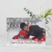 Kan niet wachten op kerst - Sneeuwvlok Fotokaart Feestdagenkaart (Staand voorkant)