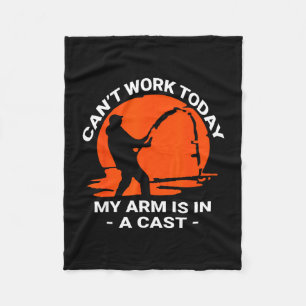 Kan niet werken arm zit in gips grappig visontwerp fleece deken