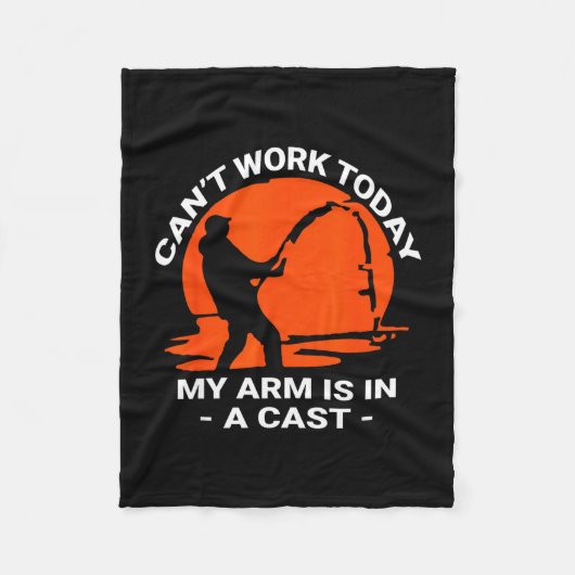 Kan niet werken arm zit in gips grappig visontwerp fleece deken (Voorkant)