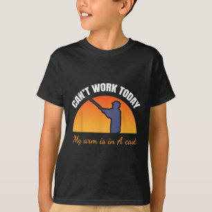 Kan niet werken vandaag mijn arm is in een gegoten t-shirt
