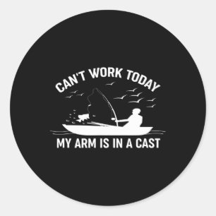 Kan niet werken vandaag mijn arm is in een Gevist Ronde Sticker