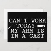 Kan niet werken vandaag mijn arm is in een grappig briefkaart (Voorkant / Achterkant)