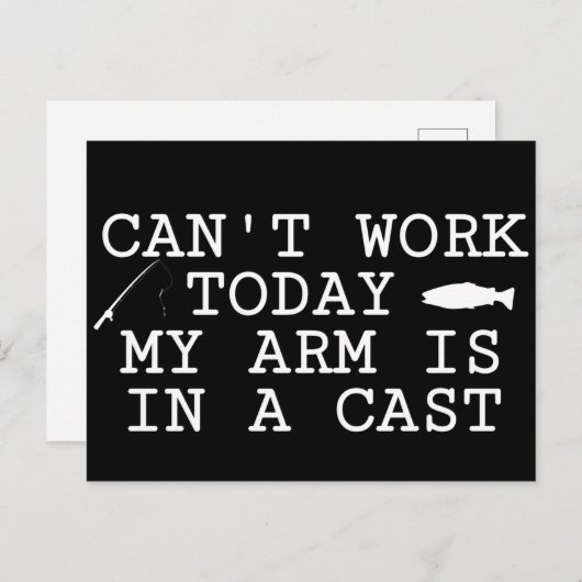 Kan niet werken vandaag mijn arm is in een grappig briefkaart (Voorkant / Achterkant)