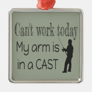 Kan niet werken Vist Humor Metalen Ornament