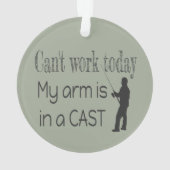 Kan niet werken Vist Humor Ornament (achterkant)