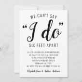 Kan niet zeggen dat ik zes voet van elkaar doe Wij Aankondiging (Voorkant)