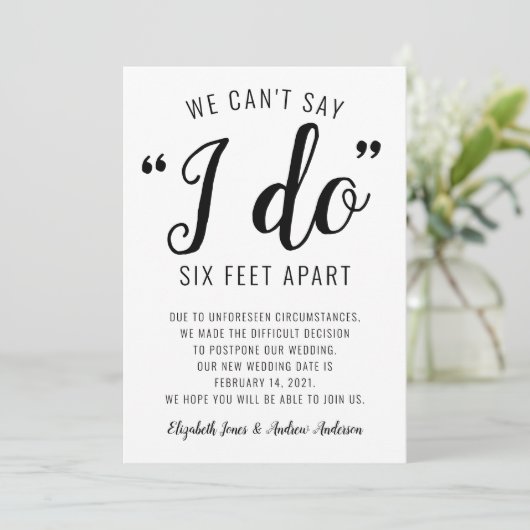 Kan niet zeggen dat ik zes voet van elkaar doe Wij Aankondiging (Staand voorkant)