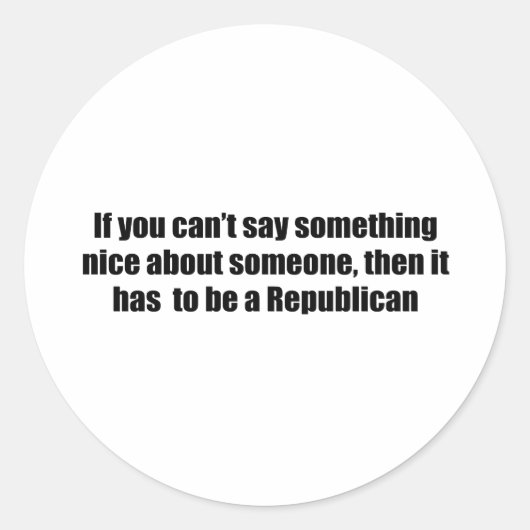 Kan niets leuks zeggen over republikeinen ronde sticker (Voorkant)