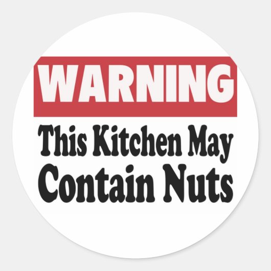 Kan Noten Bevatten Ronde Sticker (Voorkant)