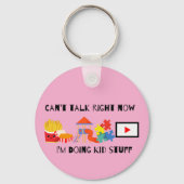 Kan nu niet praten Sleutelhanger Pink (Achterkant)