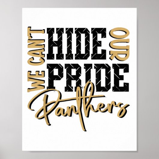 Kan onze Panther Pride Gold Panthers School niet v Poster (Voorkant)