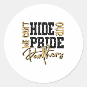 Kan onze Panther Pride Gold Panthers School niet v Ronde Sticker