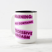 Kan overmatig sarcasme bevatten tweekleurige koffiemok (Voorkant links)
