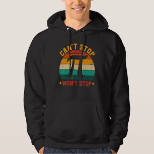 Kan Pi Won stoppen om Wiskunde Pi Dag Funny Wiskun Hoodie