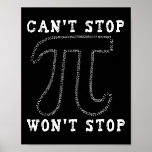 Kan Pi Wont niet stoppen met Wiskunde Pi Day Poster