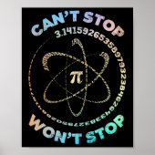 Kan Pi Wont Stop Pi Day Retro  Wiskunde niet stopp Poster (Voorkant)