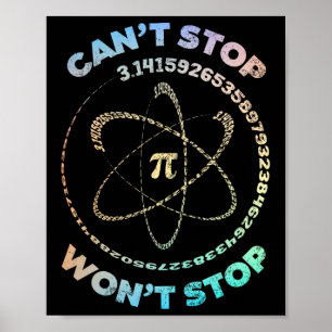 Kan Pi Wont Stop Pi Day Retro  Wiskunde niet stopp Poster