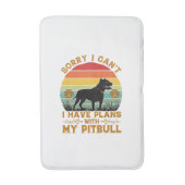 Kan Plannen Hond Pitbull Retro Zonsondergang_1 Badmat (Voorkant Verticaal)
