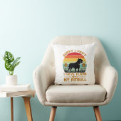 Kan Plannen Hond Pitbull Retro Zonsondergang_1 Kussen (Stoel)