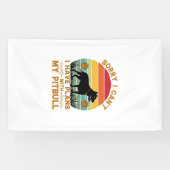 Kan Plannen Hond Pitbull Retro Zonsondergang_1 Spandoek (Horizontaal)