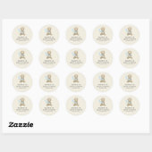 kan snel baby shower wachten ronde sticker (Vel)