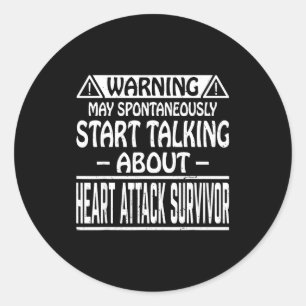 Kan spontaan beginnen over hartaanval te praten ronde sticker