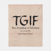 Kan Tekst bewerken, TGIF Dit oma is geweldig Fleece Deken (Voorkant)