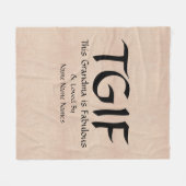 Kan Tekst bewerken, TGIF Dit oma is geweldig Fleece Deken (Voorkant (Horizontaal))