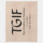 Kan Tekst bewerken, TGIF Dit oma is geweldig Fleece Deken (Voorkant)