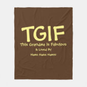 Kan Tekst bewerken, TGIF Dit oma is geweldig Fleece Deken (Voorkant)