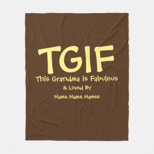 Kan Tekst bewerken, TGIF Dit oma is geweldig Fleece Deken