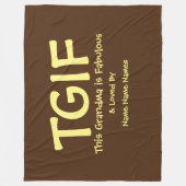 Kan Tekst bewerken, TGIF Dit oma is geweldig Fleece Deken (Voorkant)