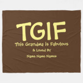 Kan Tekst bewerken, TGIF Dit oma is geweldig Fleece Deken (Voorkant (Horizontaal))