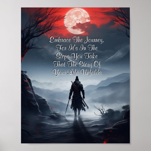Kan tekst veranderen, Fantasy Inspirerend Warrior Poster (Voorkant)