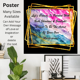 Kan tekst veranderen, het canvas van het leven is  poster